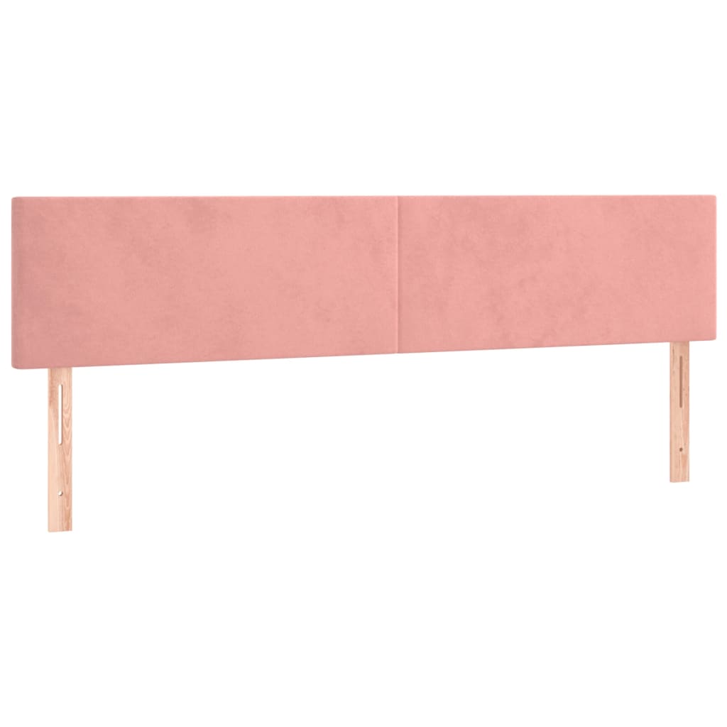 vidaXL Κρεβάτι Boxspring με Στρώμα & LED Ροζ 120x190 εκ. Βελούδινο