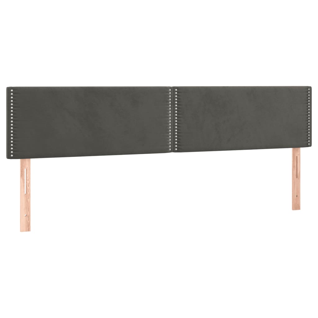 vidaXL Κρεβάτι Boxspring με Στρώμα & LED Σκ.Γκρι 120x190εκ. Βελούδινο