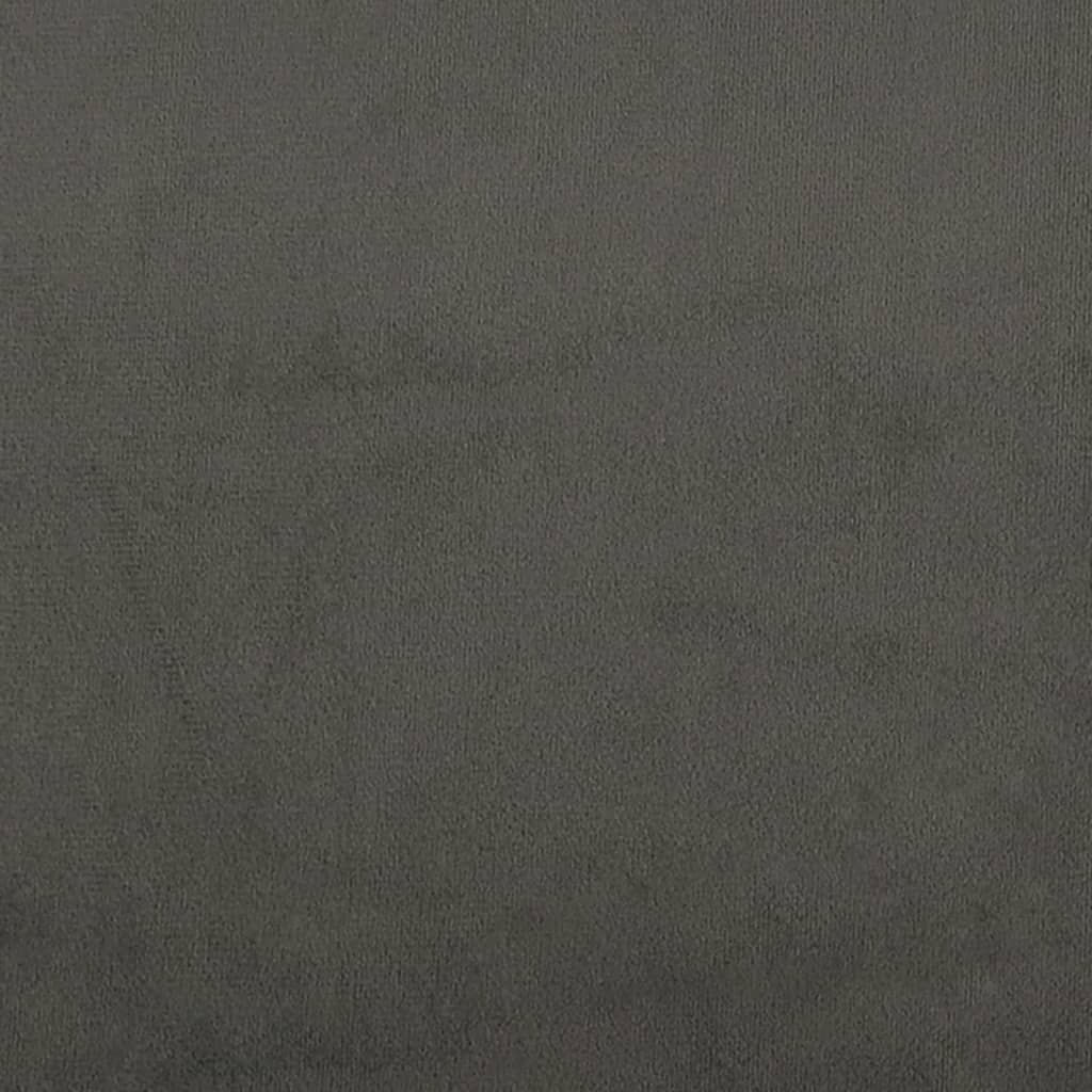 vidaXL Κρεβάτι Boxspring με Στρώμα & LED Σκ.Γκρι 120x190εκ. Βελούδινο