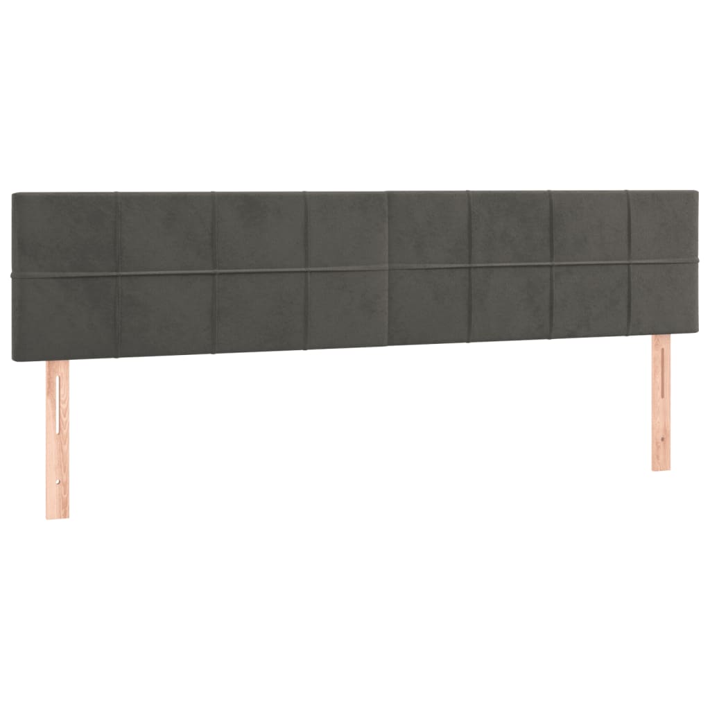 vidaXL Κρεβάτι Boxspring με Στρώμα & LED Σκ.Γκρι 120x190εκ. Βελούδινο