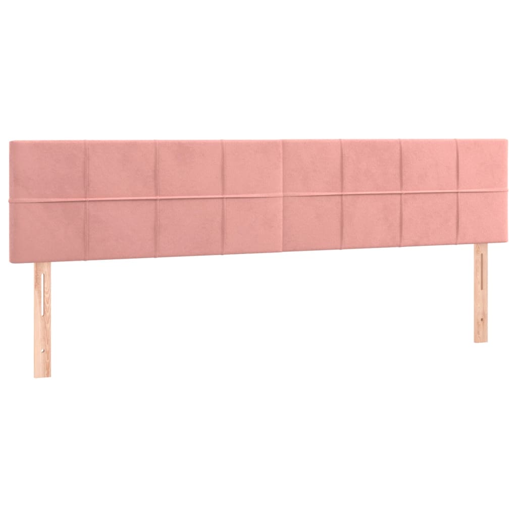 vidaXL Κρεβάτι Boxspring με Στρώμα & LED Ροζ 120x190 εκ. Βελούδινο