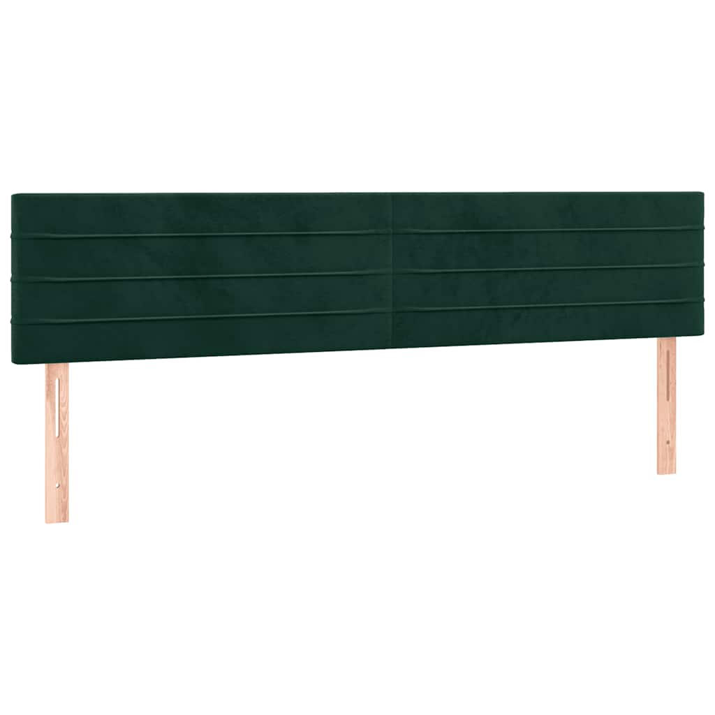 vidaXL Κρεβάτι Boxspring με Στρώμα & LED Σκ. Πράσινο 120x190εκ Βελούδο