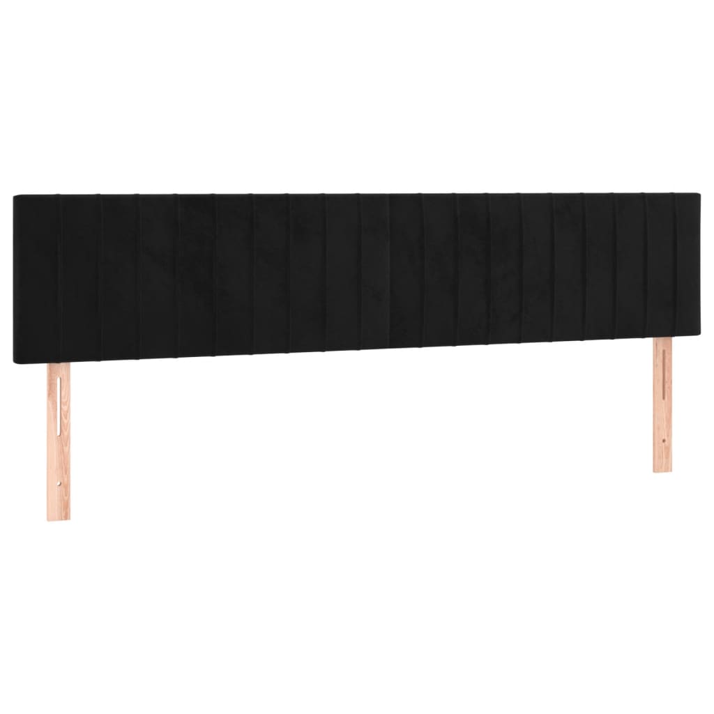 vidaXL Κρεβάτι Boxspring με Στρώμα & LED Μαύρο 120x190 εκ. Βελούδινο