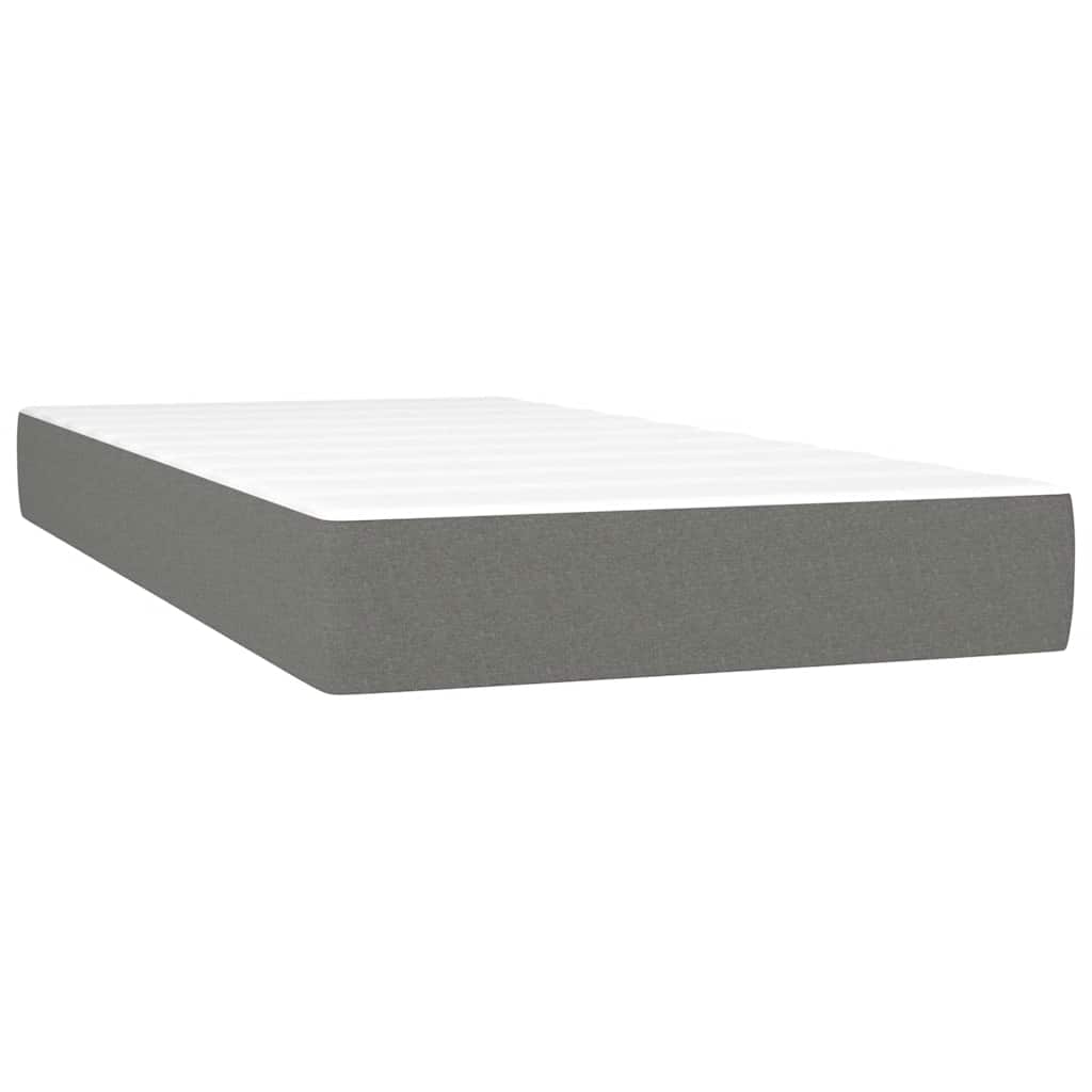 vidaXL Κρεβάτι Boxspring με Στρώμα Σκούρο Καφέ 120x190 εκ Υφασμάτινο