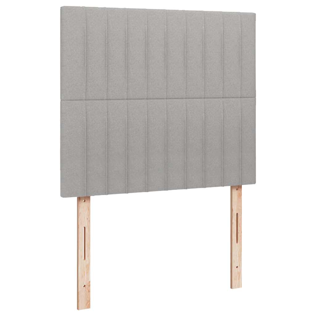 vidaXL Κρεβάτι Boxspring με Στρώμα Ανοιχτό Γκρι 120x190 εκ. Υφασμάτινο