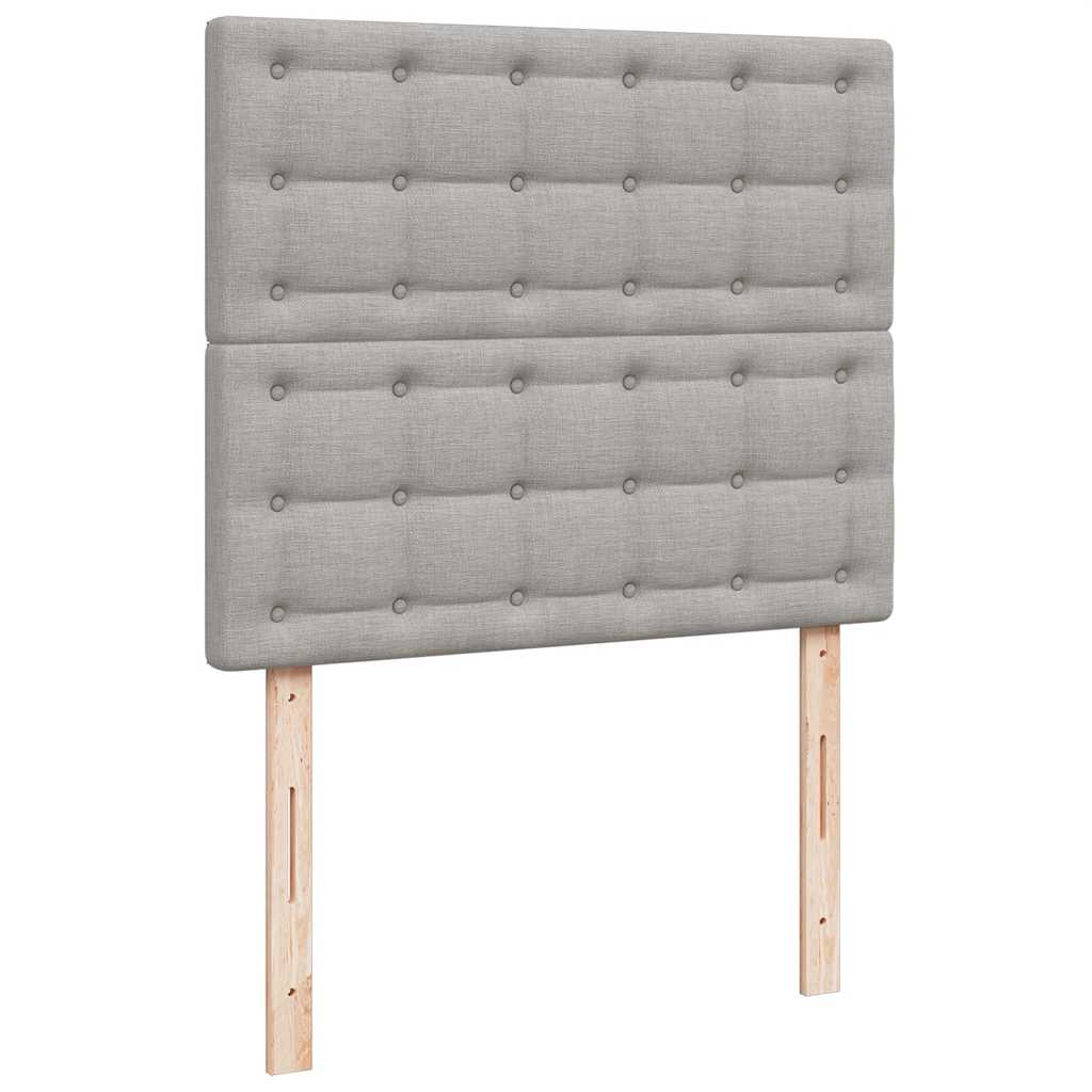vidaXL Κρεβάτι Boxspring με Στρώμα Ανοιχτό Γκρι 120x190 εκ. Υφασμάτινο