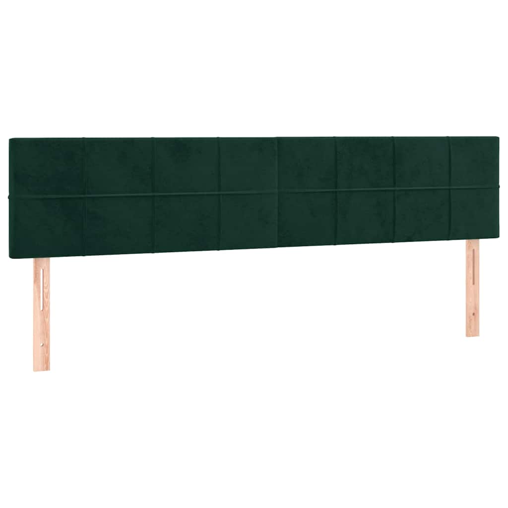 vidaXL Κρεβάτι Boxspring με Στρώμα Σκούρο Πράσινο 120x190εκ. Βελούδινο