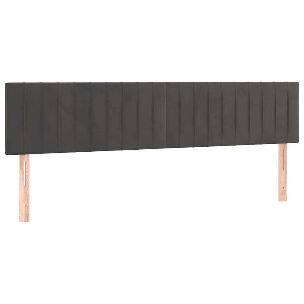 vidaXL Κρεβάτι Boxspring με Στρώμα Σκούρο Γκρι 120x190 εκ. Βελούδινο