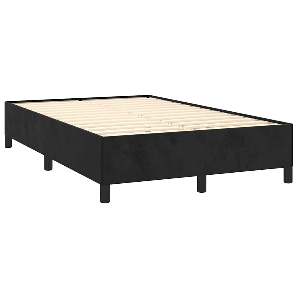vidaXL Κρεβάτι Boxspring με Στρώμα Μαύρο 120x190 εκ. Βελούδινο