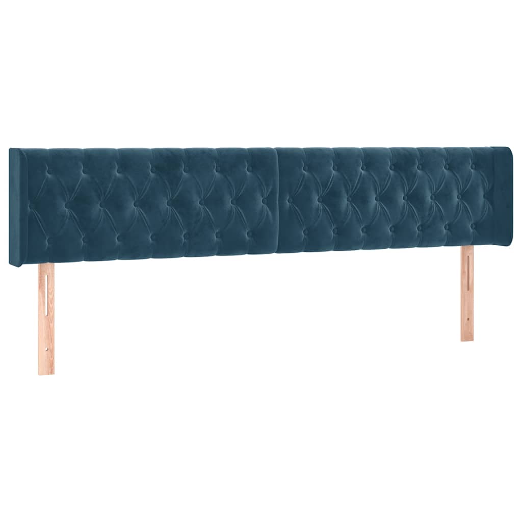 vidaXL Κρεβάτι Boxspring με Στρώμα Σκούρο Μπλε 120x190 εκ. Βελούδινο