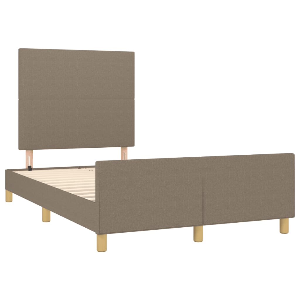 vidaXL Πλαίσιο Κρεβατιού χωρίς στρώμα Taupe 120x190 εκ. Υφασμάτινο