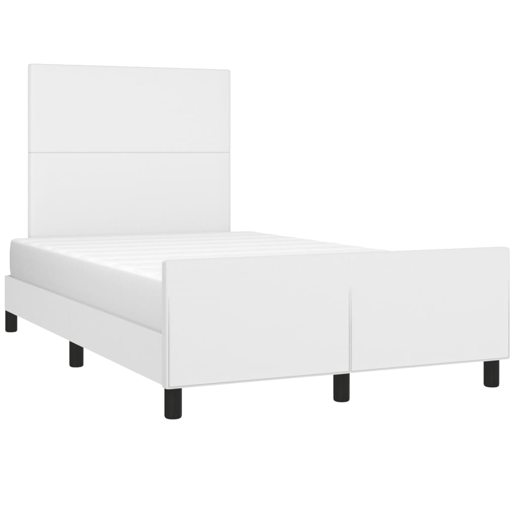 vidaXL Πλαίσιο Κρεβατιού χωρίς στρώμα Λευκό 120x190 εκ.Συνθ. Δέρμα