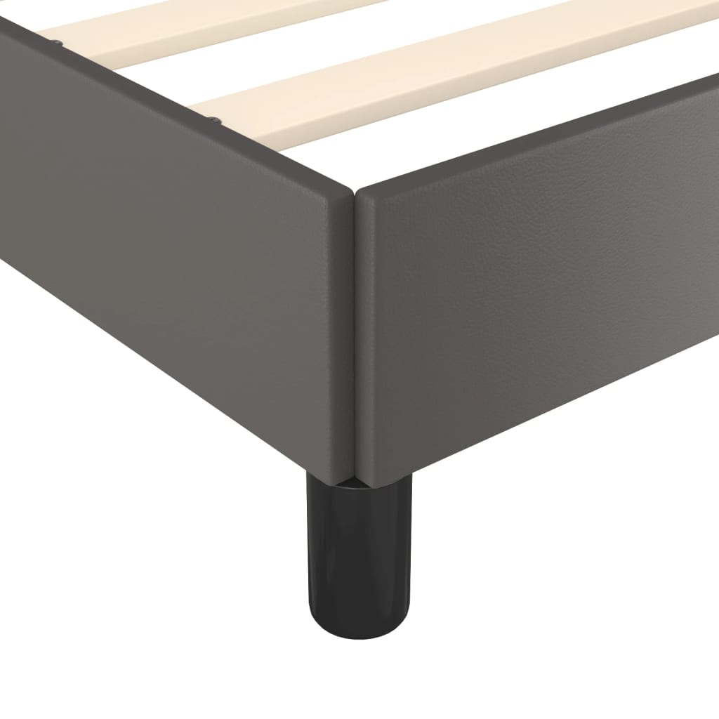 vidaXL Πλαίσιο Κρεβατιού χωρίς στρώμα Γκρι 120x190 εκ.Συνθ. Δέρμα