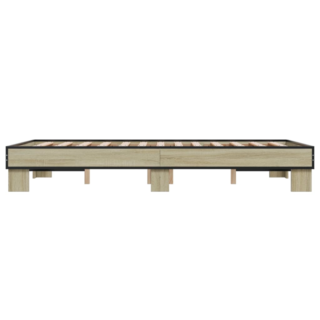 vidaXL Πλαίσιο Κρεβατιού Sonoma Δρυς 120x200 εκ. Επεξ. Ξύλο & Μέταλλο