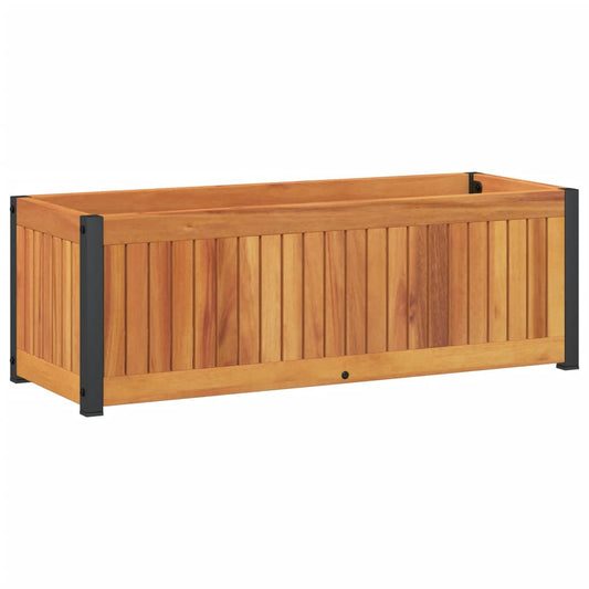 vidaXL Ζαρντινιέρα Κήπου 80x30x27,5 εκ. Μασίφ Ξύλο Ακακίας/Ατσάλι