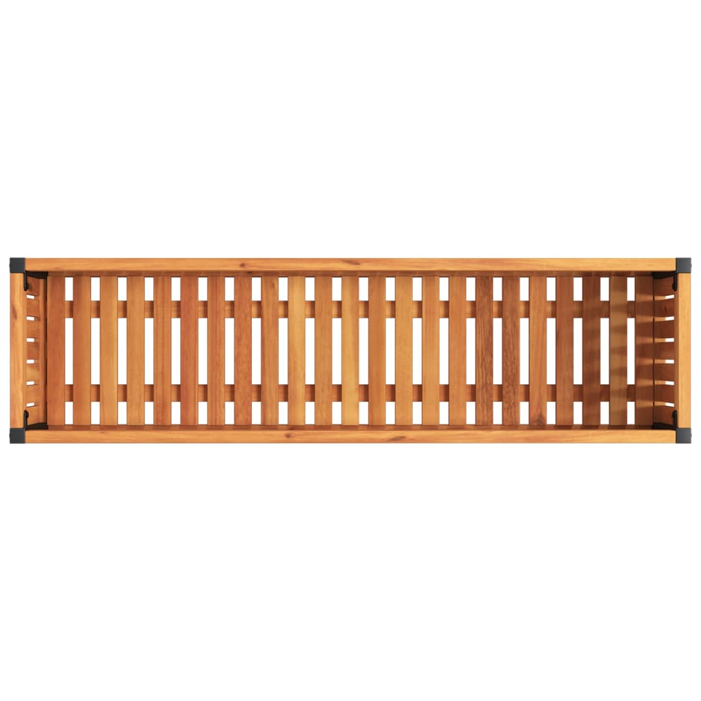 vidaXL Ζαρντινιέρα Κήπου 110x30x27,5 εκ. Μασίφ Ξύλο Ακακίας/Ατσάλι