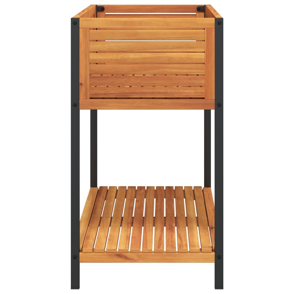 vidaXL Ζαρντινιέρα Κήπου με Ράφι 110x45x80 εκ. Μασίφ Ακακία/Ατσάλι