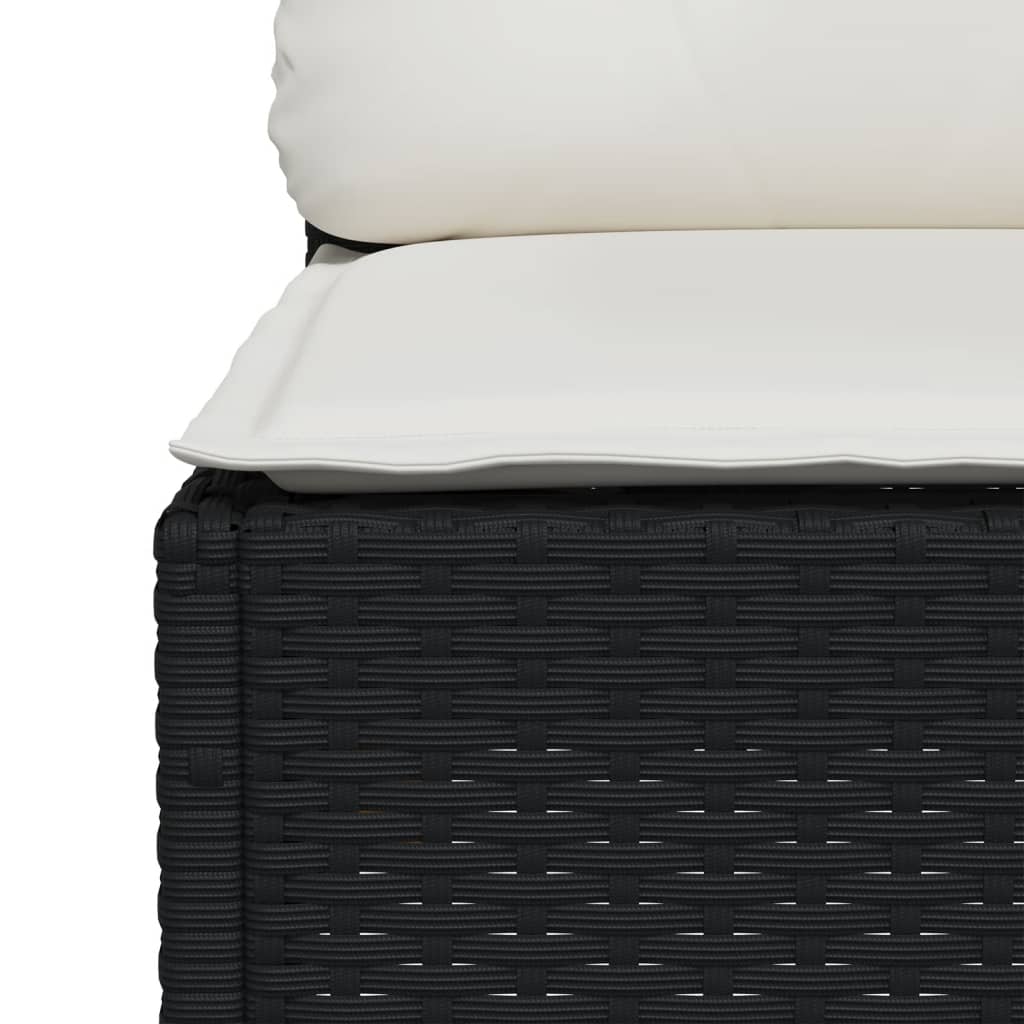 vidaXL Σαλόνι Κήπου 8 Τεμαχίων Μαύρο από Συνθετικό Ρατάν με Μαξιλάρια