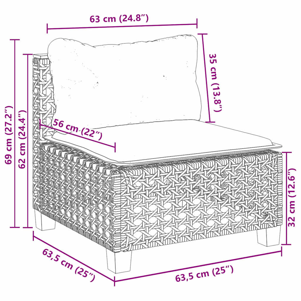 vidaXL Σετ Καναπέ Κήπου 10 τεμ. Μπεζ Συνθετικό Ρατάν με Μαξιλάρια