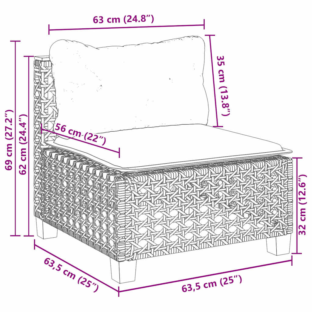 vidaXL Σετ Καναπέ Κήπου 10 τεμ. Μπεζ Συνθετικό Ρατάν με Μαξιλάρια
