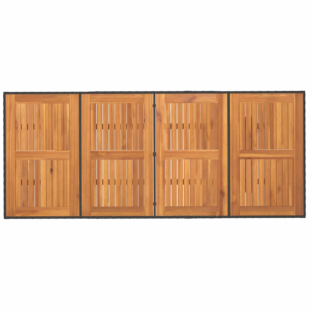 vidaXL Συνόλο Τραπεζαρίας Κήπου 7 Τεμάχια Μαύρο Συνθετικό Ρατάν