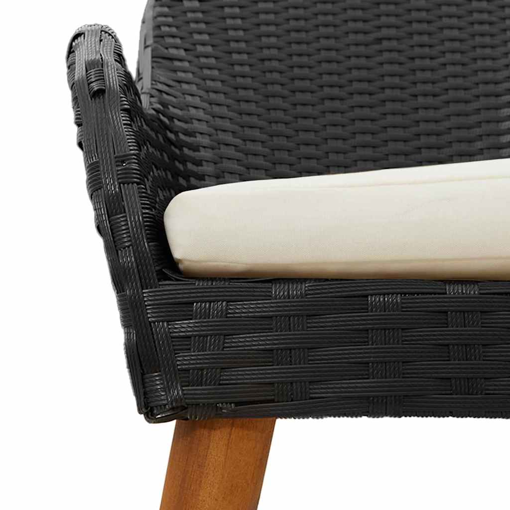 vidaXL Σετ Τραπεζαρίας Κήπου 9 Τεμαχίων Μαύρο Ρατάν