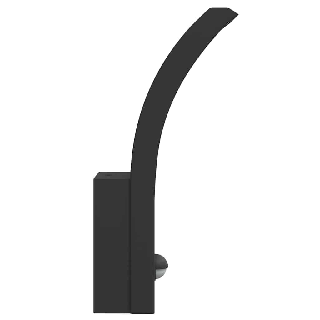 vidaXL Φωτιστικά Τοίχου Εξ. Χώρου LED με Αισθ. 2 τεμ Μαύρα Χυτό Αλουμ.