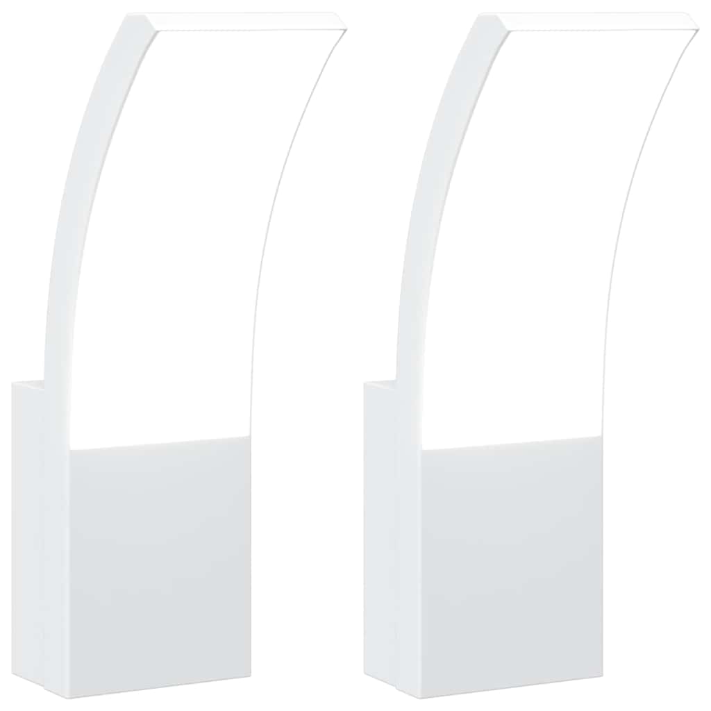 vidaXL Φωτιστικά Εξ. Χώρου LED 2 Τεμ. Λευκό από Χυτό Αλουμίνιο