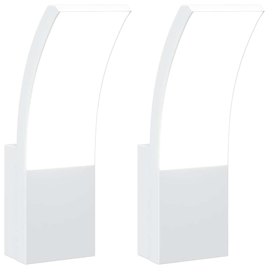 vidaXL Φωτιστικά Εξ. Χώρου LED 2 Τεμ. Λευκό από Χυτό Αλουμίνιο