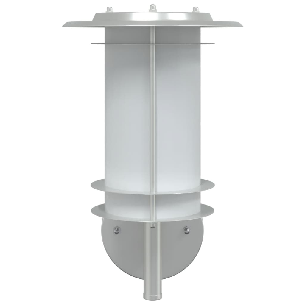 vidaXL Φωτιστικά Τοίχου Εξωτερ. Χώρου 2 τεμ. Ασημί Ανοξείδωτο Ατσάλι