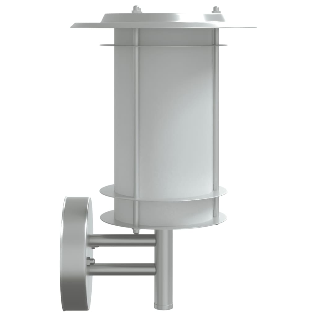 vidaXL Φωτιστικά Τοίχου Εξωτερ. Χώρου 2 τεμ. Ασημί Ανοξείδωτο Ατσάλι