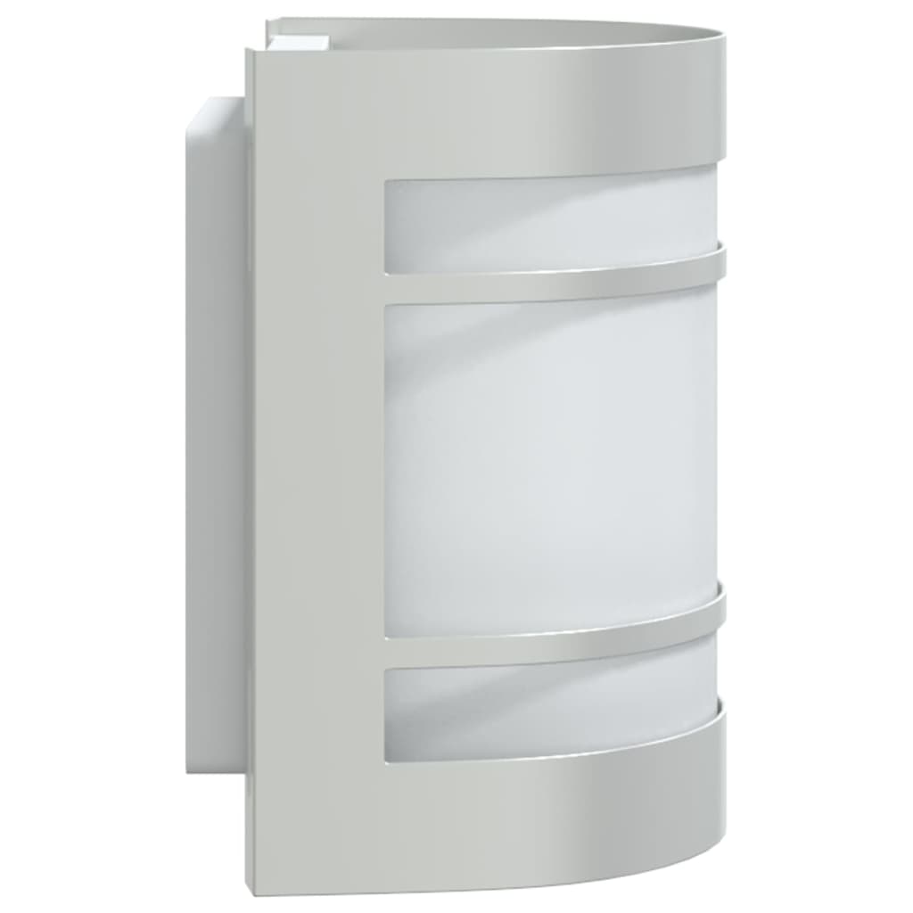 vidaXL Φωτιστικά Τοίχου Εξωτερ. Χώρου 2 τεμ. Ασημί Ανοξείδωτο Ατσάλι