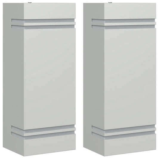 vidaXL Φωτιστικά Τοίχου Εξωτερ. Χώρου 2 τεμ. Ασημί Ανοξείδωτο Ατσάλι