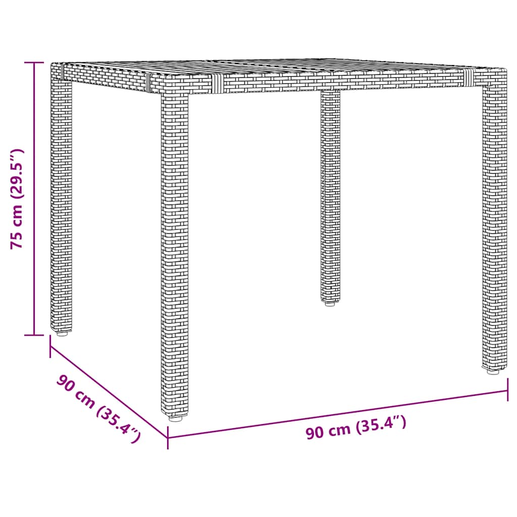 vidaXL Σετ Επίπλων Bistro Κήπου 3 τεμ Γκρι Συνθετ. Ρατάν με Μαξιλάρια