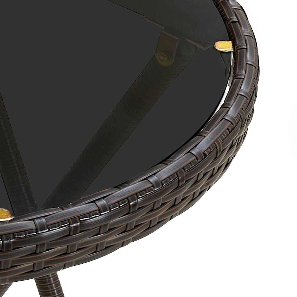 vidaXL Σετ Επίπλων Bistro 3 τεμ. Συνθετικό Ρατάν/Γυαλί με Μαξιλάρια