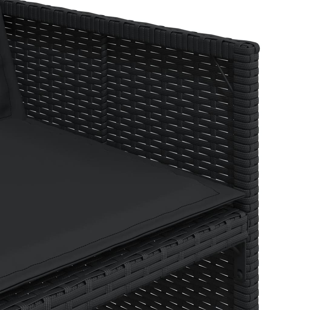 vidaXL Σετ Τραπεζαρίας Κήπου 11 τεμ Μαύρο από Συνθ. Ρατάν με Μαξιλάρια