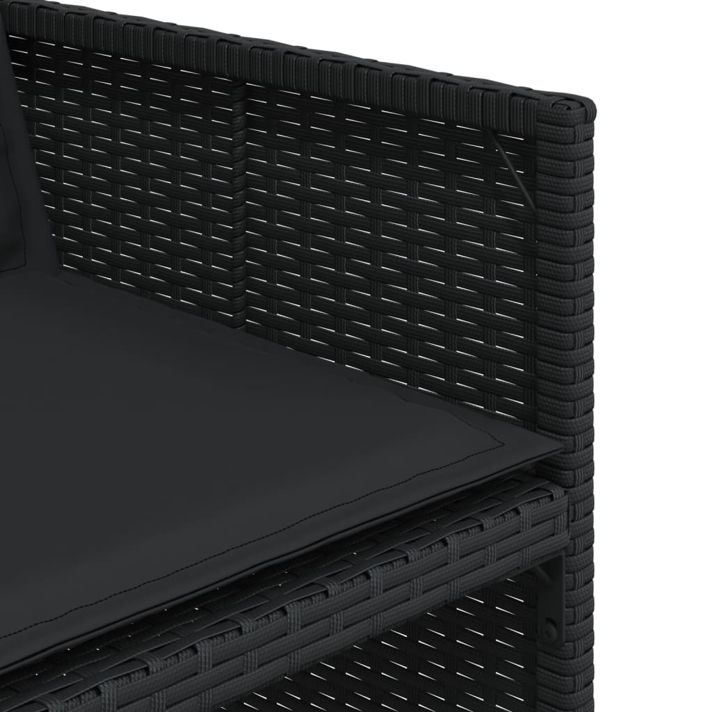 vidaXL Σετ Τραπεζαρίας Κήπου 13τεμ. Μαύρο από Συνθ. Ρατάν με Μαξιλάρια