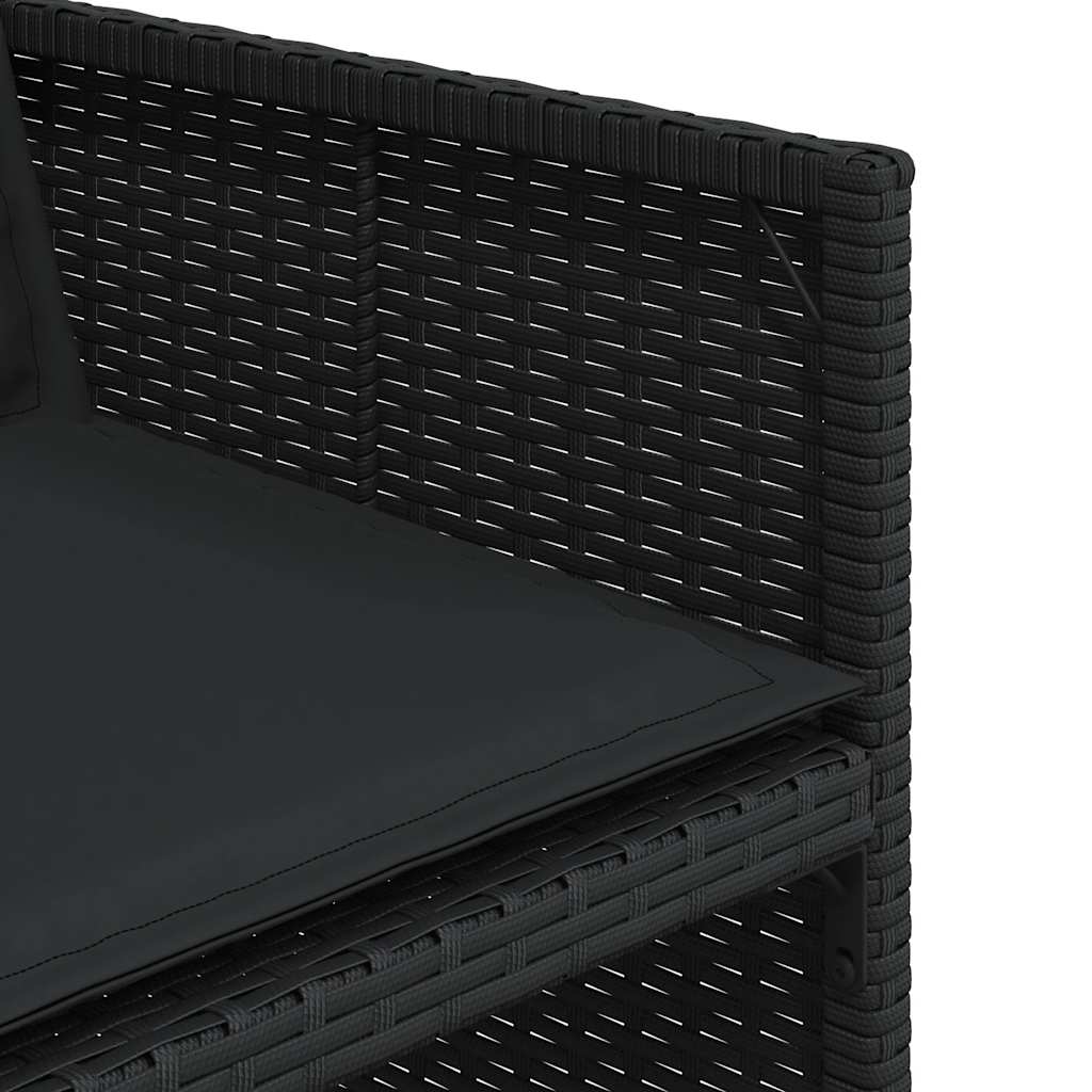 vidaXL Σετ Τραπεζαρίας Κήπου 9 τεμ Μαύρο από Συνθ. Ρατάν με Μαξιλάρια