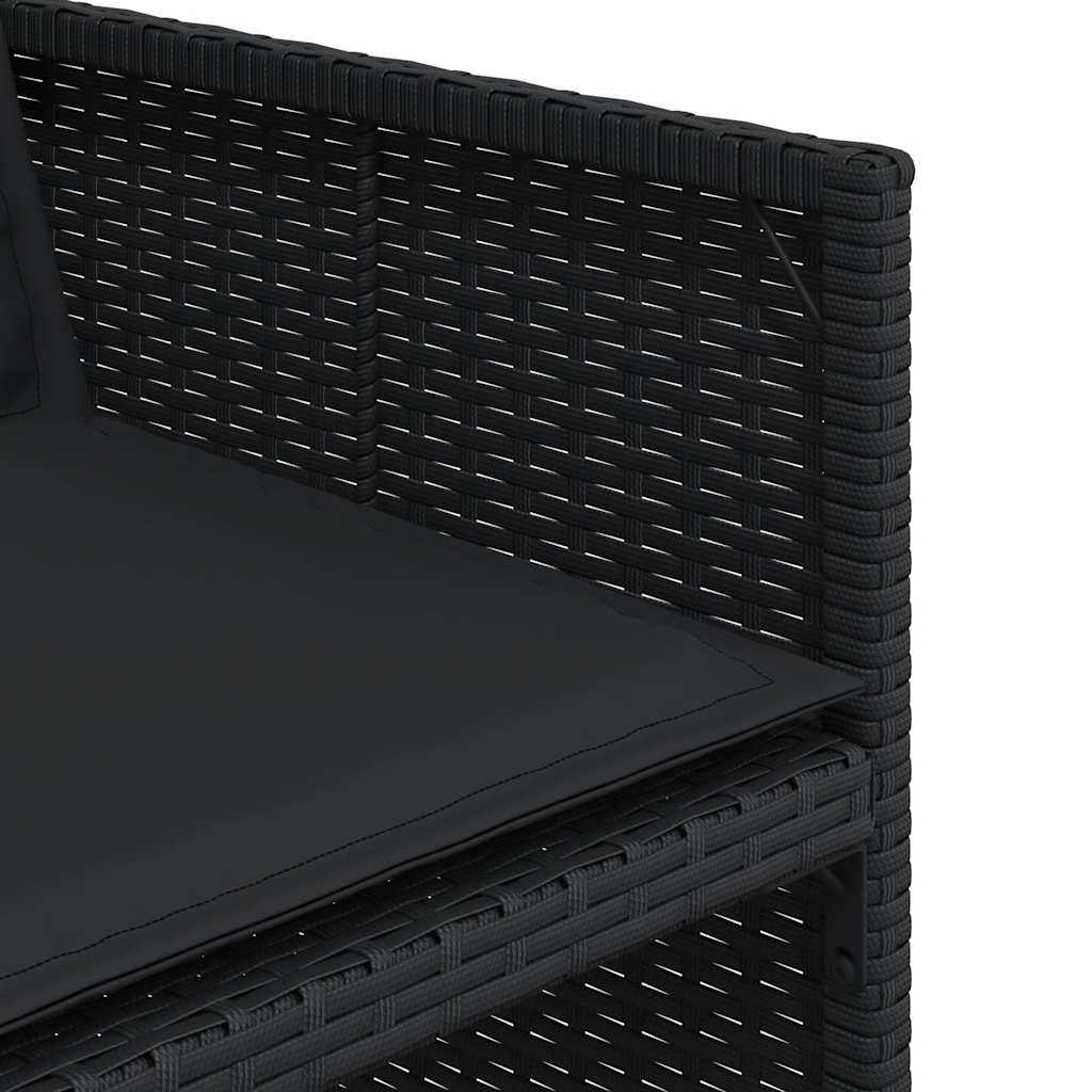 vidaXL Σετ Τραπεζαρίας Κήπου 11 τεμ Μαύρο από Συνθ. Ρατάν με Μαξιλάρια