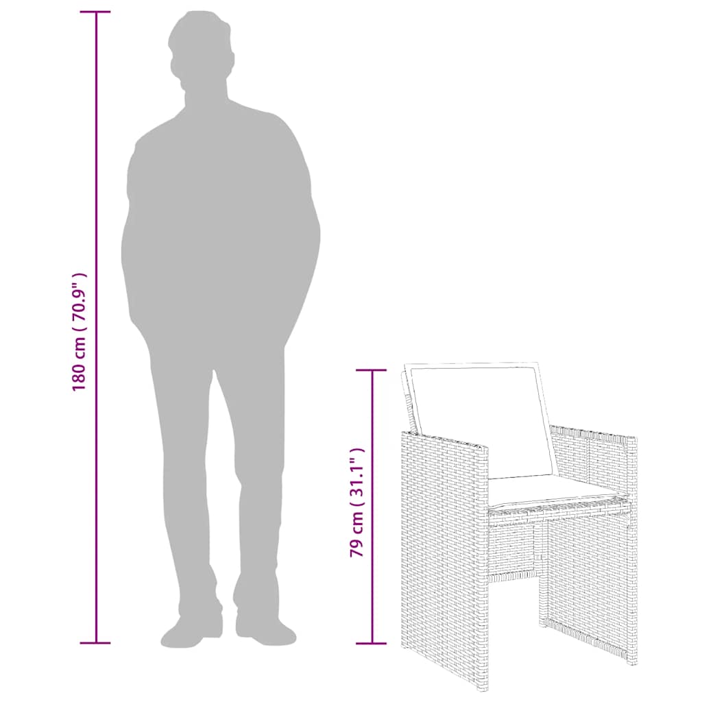 vidaXL Σετ Τραπεζαρίας Κήπου 15 τεμ. Μπεζ Συνθετικό Ρατάν με Μαξιλάρια