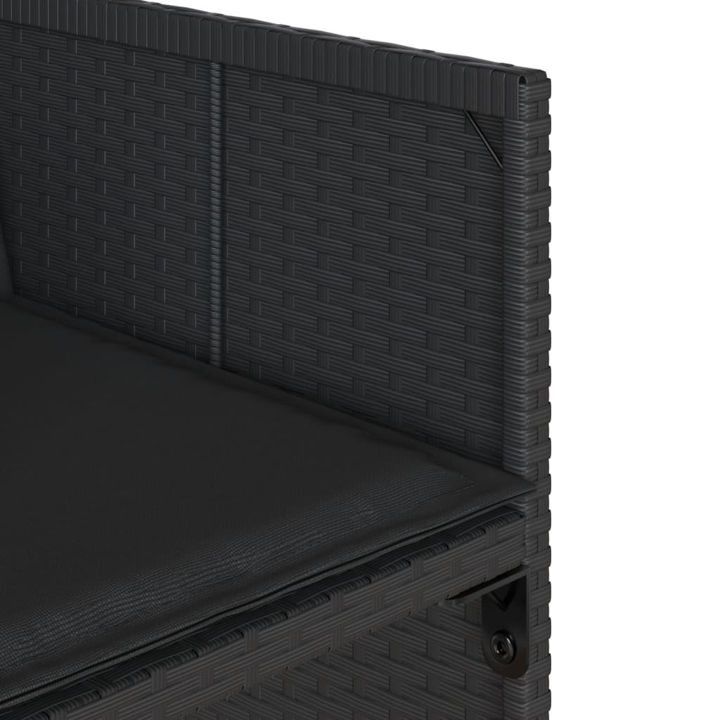 vidaXL Σετ Τραπεζαρίας Κήπου 7 Τεμ. Μαύρο Συνθετικό Ρατάν με Μαξιλάρια