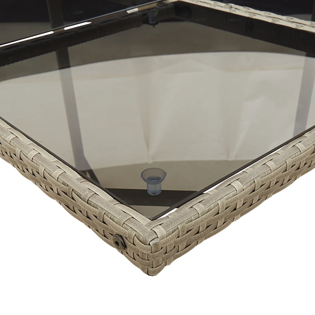 vidaXL Σετ Τραπεζαρίας Κήπου 11 Τεμαχίων Γκρι Συνθ. Ρατάν με Μαξιλάρια