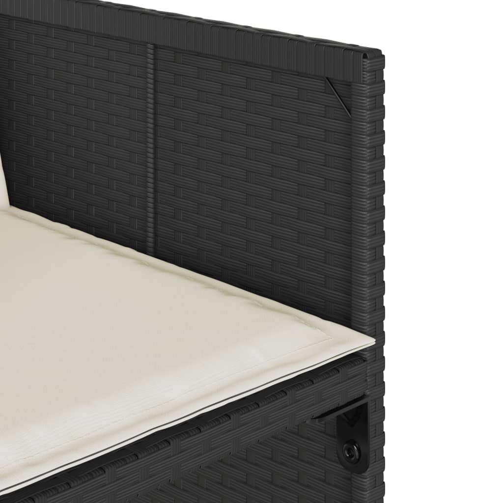 vidaXL Σετ Τραπεζαρίας Κήπου 15 τεμ Μαύρο από Συνθ. Ρατάν με Μαξιλάρια