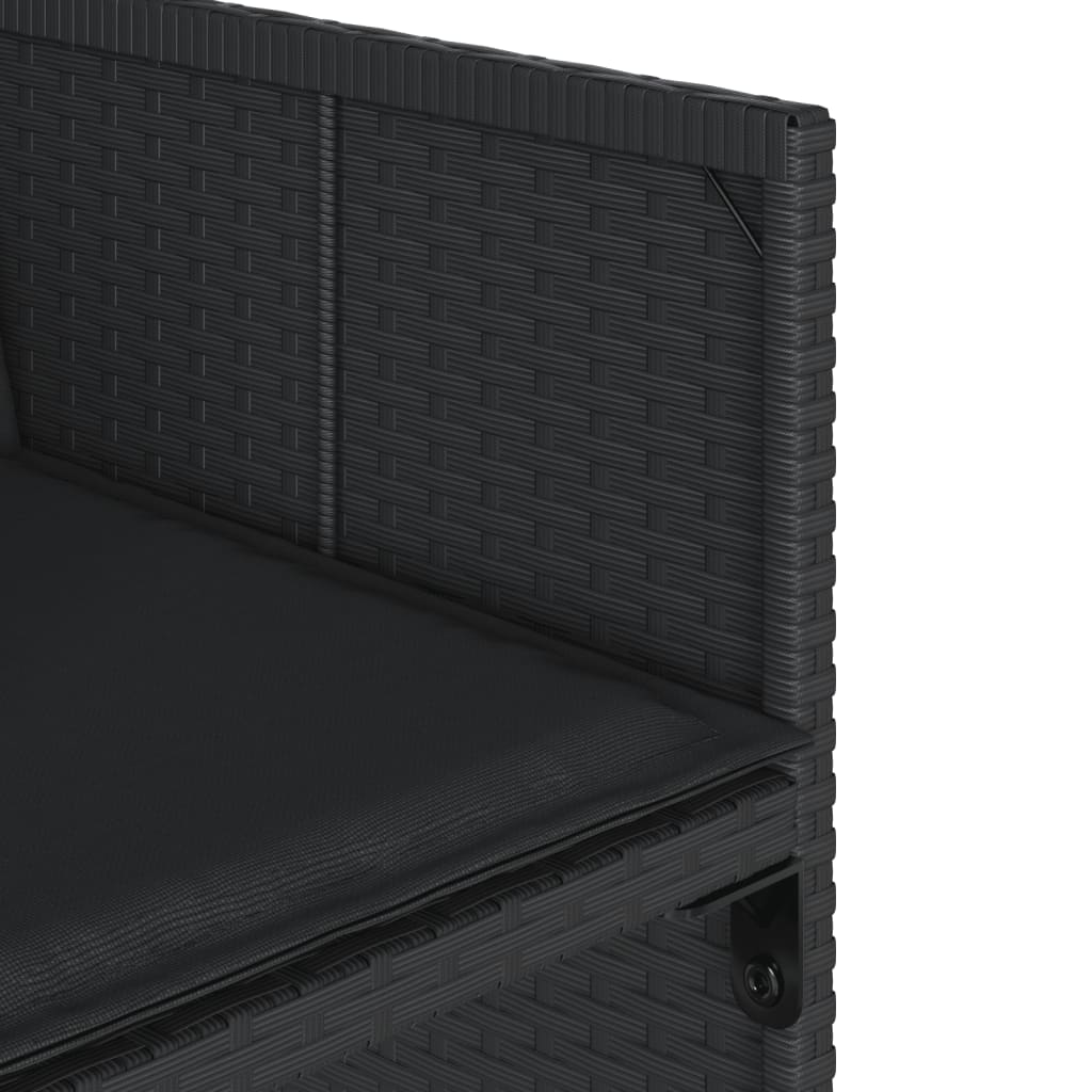 vidaXL Σετ Τραπεζαρίας Κήπου 9 τεμ Μαύρο από Συνθ. Ρατάν με Μαξιλάρια