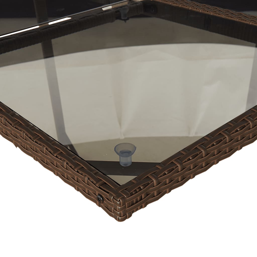 vidaXL Σετ Τραπεζαρίας Κήπου 17 τεμ Καφέ από Συνθ. Ρατάν με Μαξιλάρια