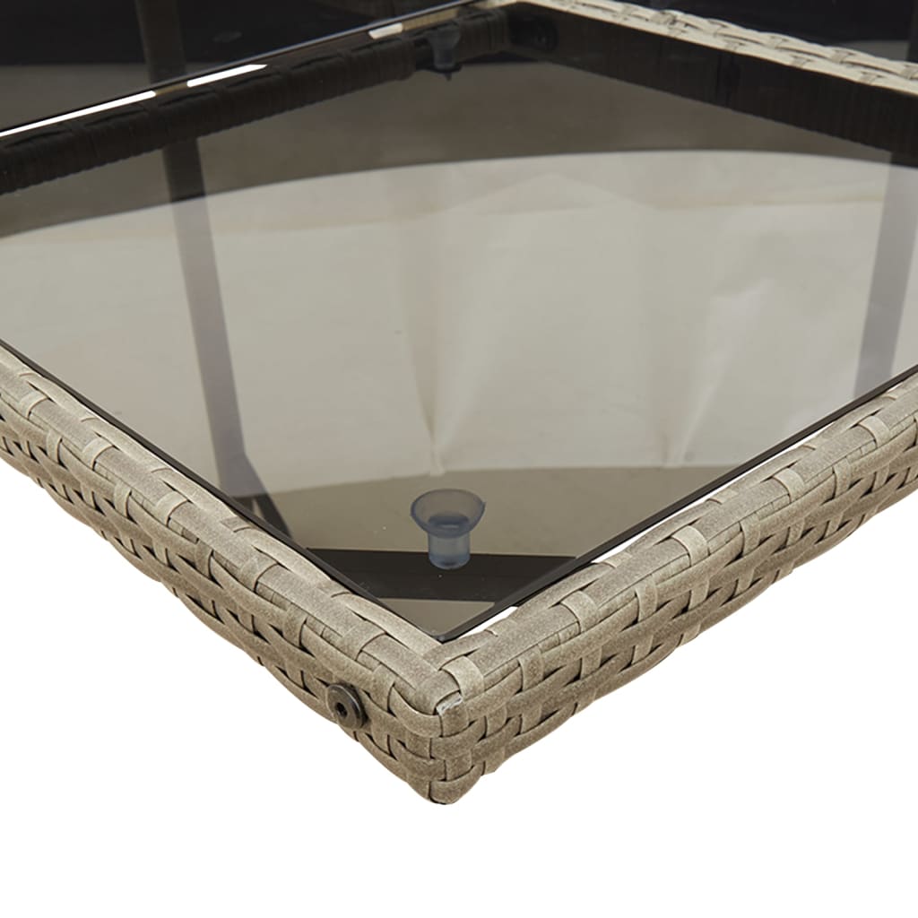 vidaXL Σετ Τραπεζαρίας Κήπου 7 τεμ. Γκρι Συνθ. Ρατάν με Μαξιλάρια