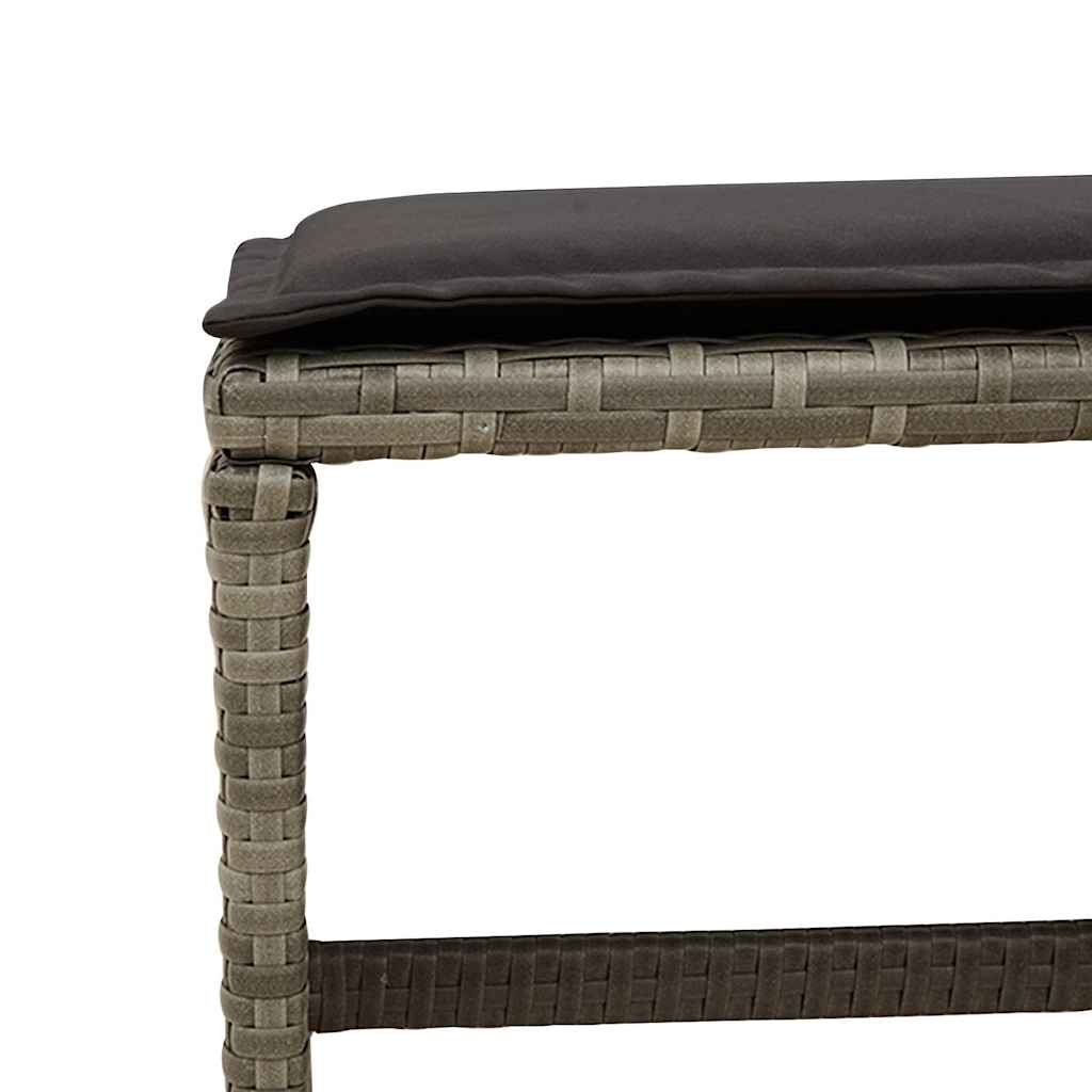 vidaXL Σετ Τραπεζαρίας Κήπου 11 Τεμαχίων Γκρι Συνθ. Ρατάν με Μαξιλάρια