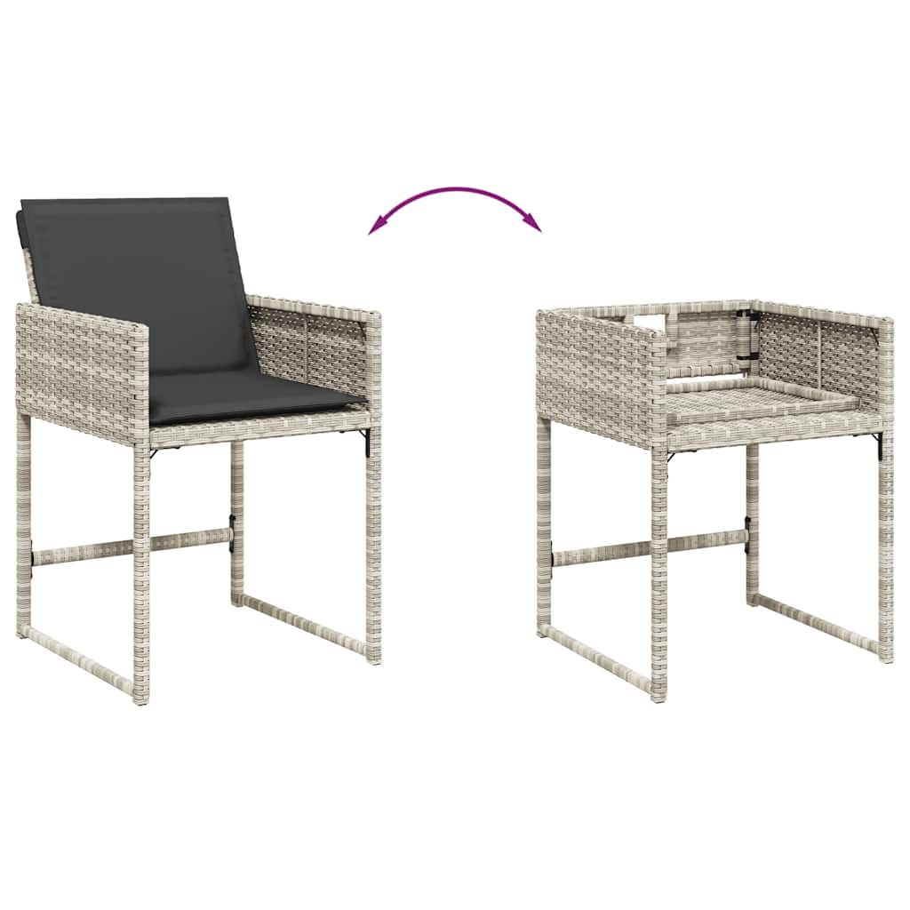 vidaXL Σετ Τραπεζαρίας Κήπου 17 τεμ. Αν. Γκρι Συνθ. Ρατάν με Μαξιλάρια