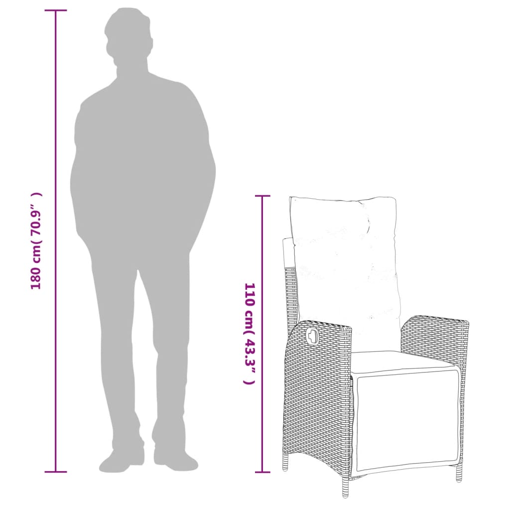 vidaXL Σετ Τραπεζαρίας Κήπου 5 τεμ. Μπεζ Συνθετικό Ρατάν με Μαξιλάρι