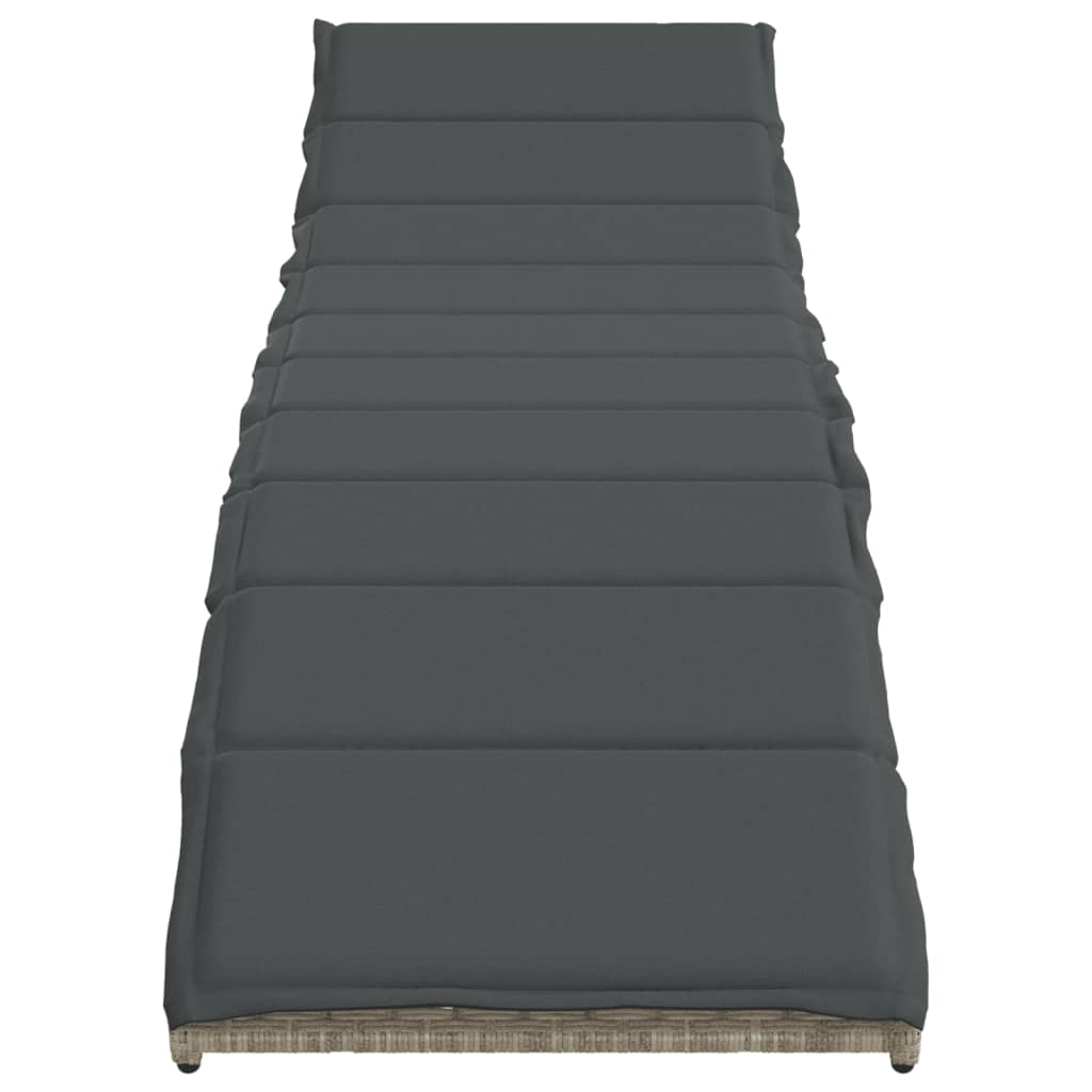 vidaXL Ξαπλώστρες 2 τεμ. Ανοιχτό Γκρι από Συνθετικό Ρατάν με Μαξιλάρια